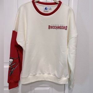 NWOT NFL Buccaneers Starter women’s sweater size small in cream & red.